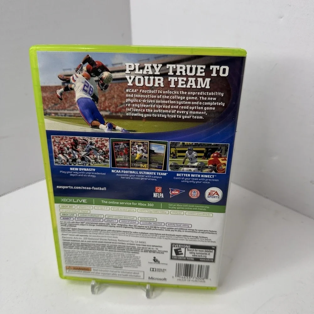 NCAA Football 14 Microsoft Xbox 360 Video Game EA Sports Kinect NTSC-U/C E Rated
